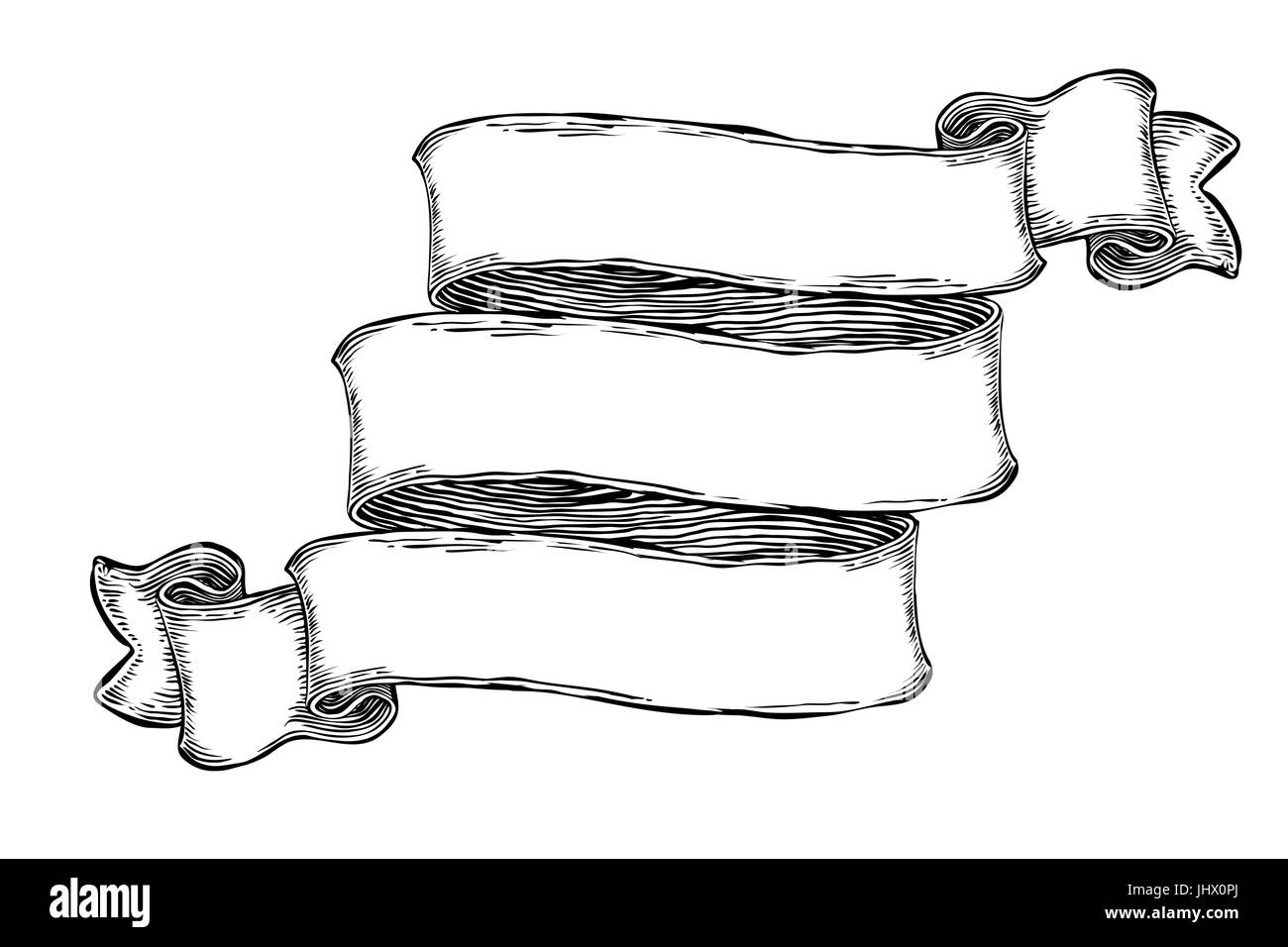 Vintage à la main d'ouverture vierge. Illustration.Ruban modèle vectoriel Illustration de Vecteur