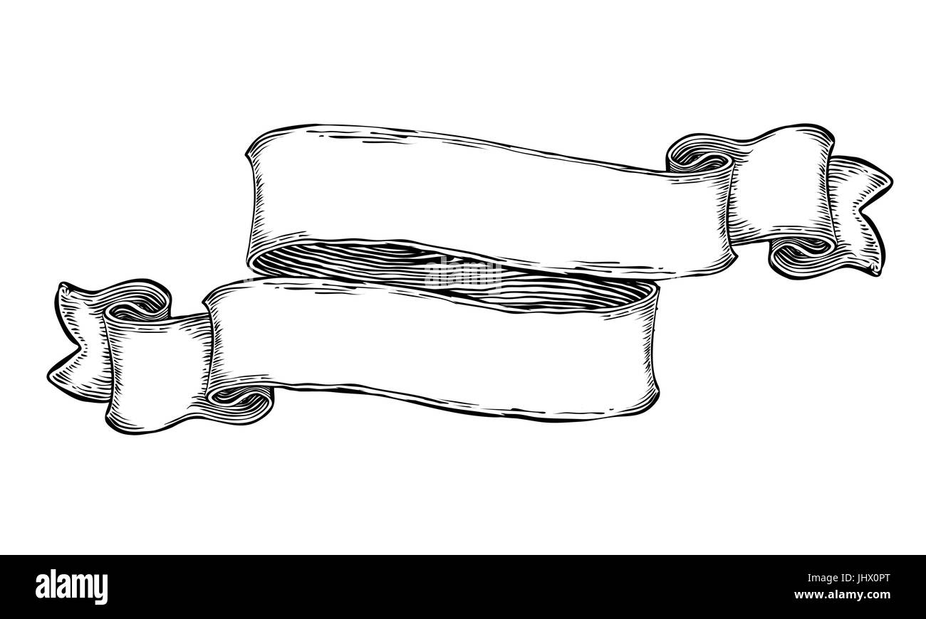 Vintage à la main d'ouverture vierge. Illustration.Ruban modèle vectoriel Illustration de Vecteur