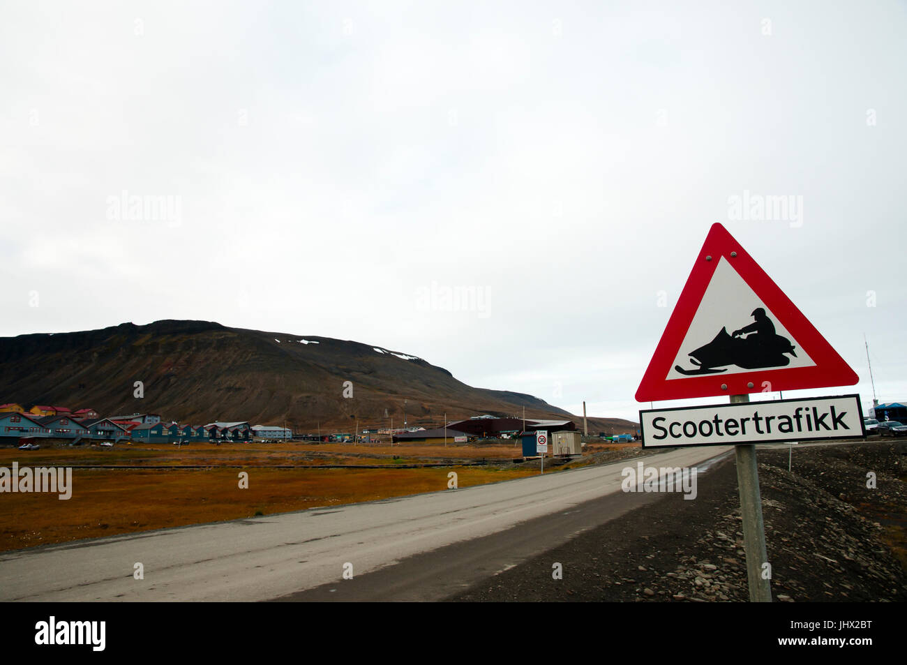 Inscrivez-vous sur la motoneige - Norvège - Longyearbyen Banque D'Images