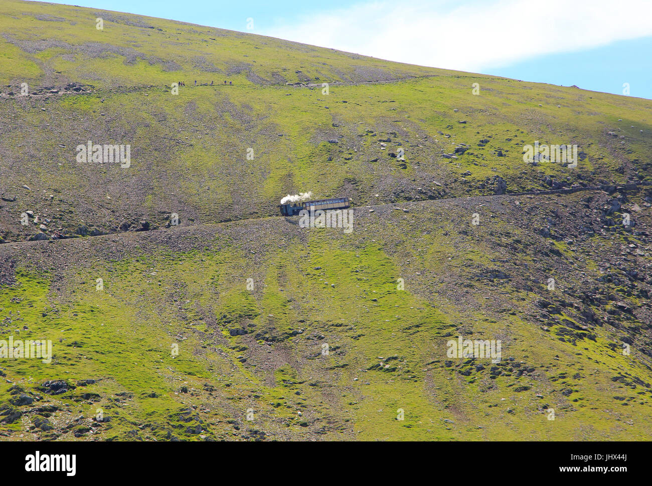 Snowdon Mountain Railway, Llanberis, Gwynedd, Snowdonia, le nord du Pays de Galles, Royaume-Uni Banque D'Images