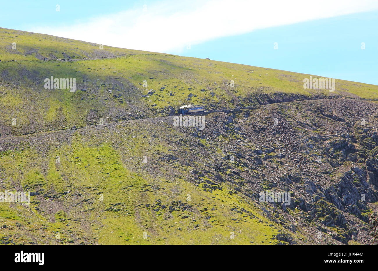 Snowdon Mountain Railway, Llanberis, Gwynedd, Snowdonia, le nord du Pays de Galles, Royaume-Uni Banque D'Images