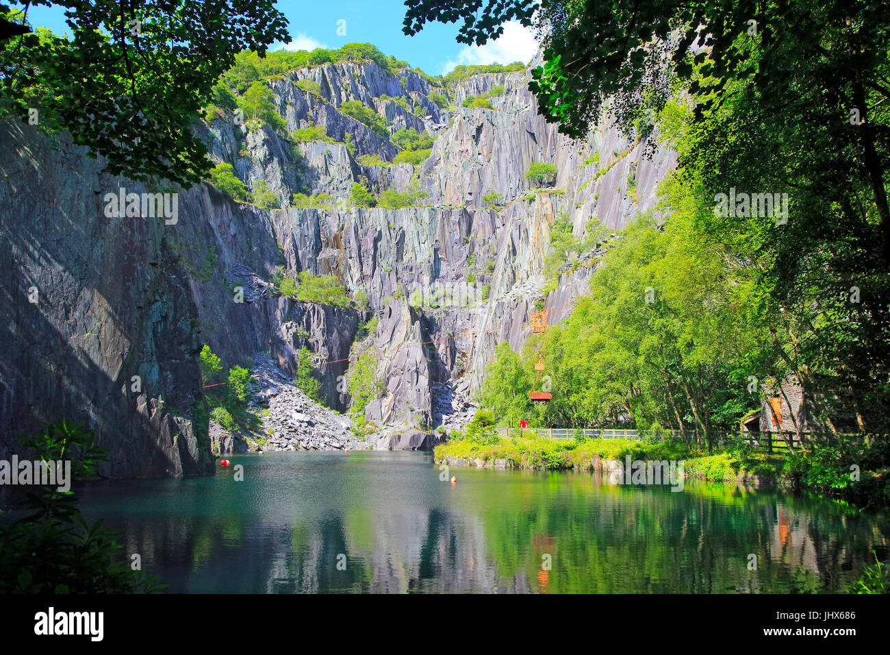 Vivian ardoise, Dinorwic ardoisières, Llanberis, Gwynedd, Snowdonia, le nord du Pays de Galles, Royaume-Uni Banque D'Images