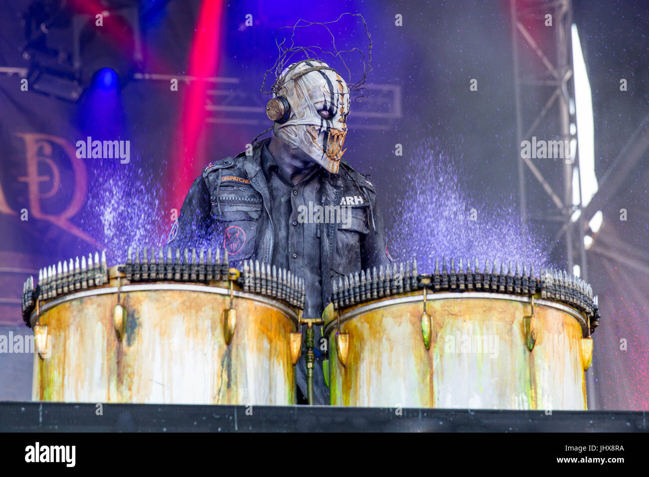 15 juillet 2017 - Bridgeview, Illinois, États-Unis - Rick Thomas de Mushroomhead au cours de Chicago Open Air Festival de musique au Toyota Park de Bridgeview, Illinois (Image Crédit : © Daniel DeSlover via Zuma sur le fil) Banque D'Images