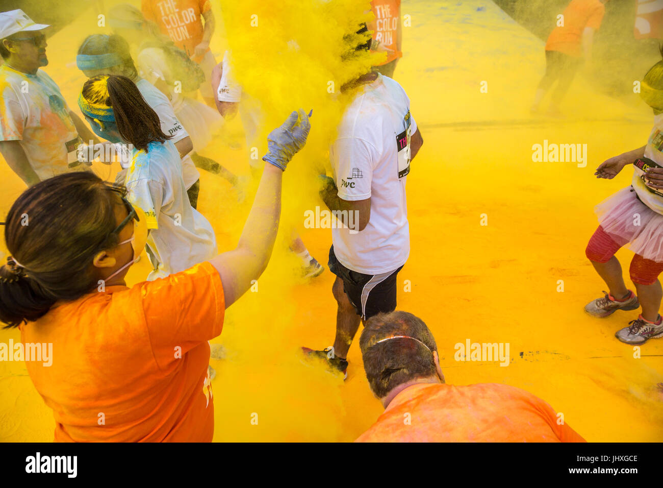 Des scènes de la Color Run à Luxembourg en 2017 Banque D'Images