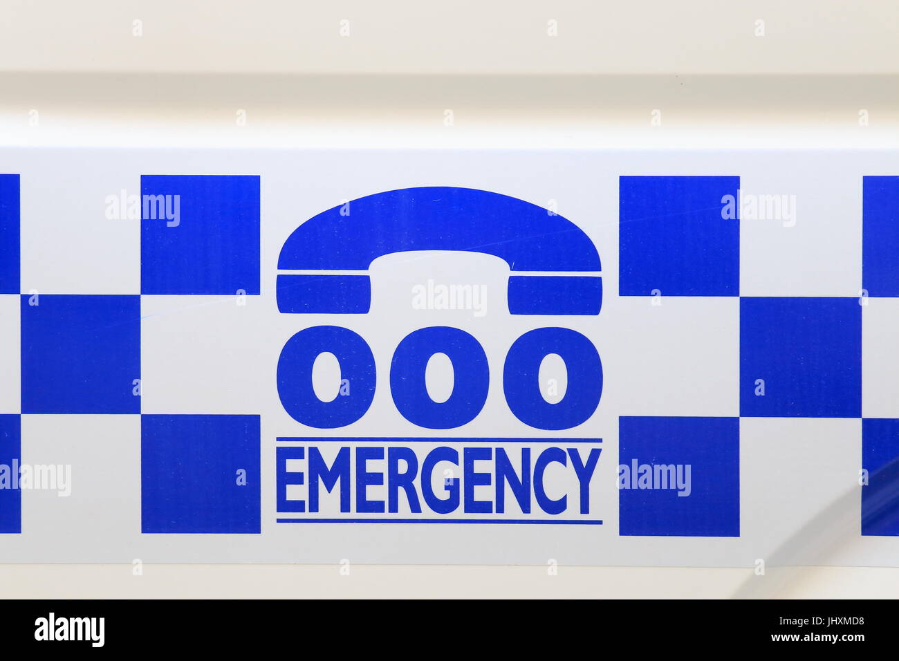 Numéro d'urgence de la police australienne. La police australienne est responsable de la sécurité de la résidence de l'Australie. Banque D'Images