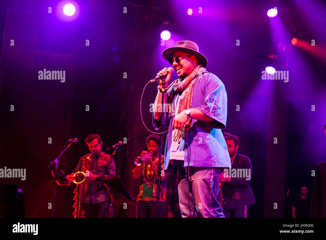 Brooklyn, NY - 15 juillet 2017. Les pays BRIC Célébrer Brooklyn ! Série de concerts d'été Festival les un post-Bastille Day bill de la Louisiane bilingue Banque D'Images