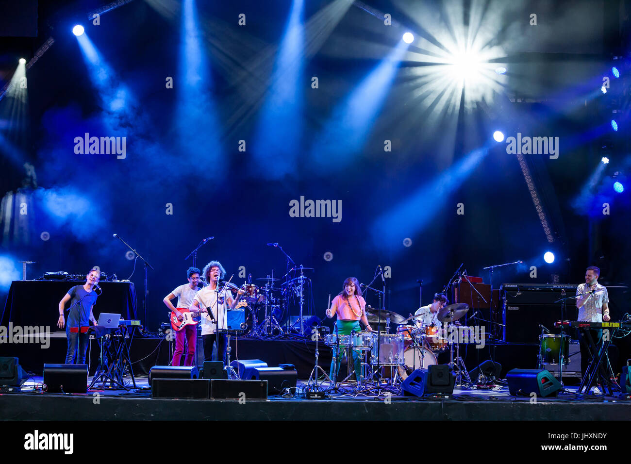 Brooklyn, NY - 15 juillet 2017. Les pays BRIC Célébrer Brooklyn ! Série de concerts d'été Festival les un post-Bastille Day bill de la Louisiane bilingue Banque D'Images