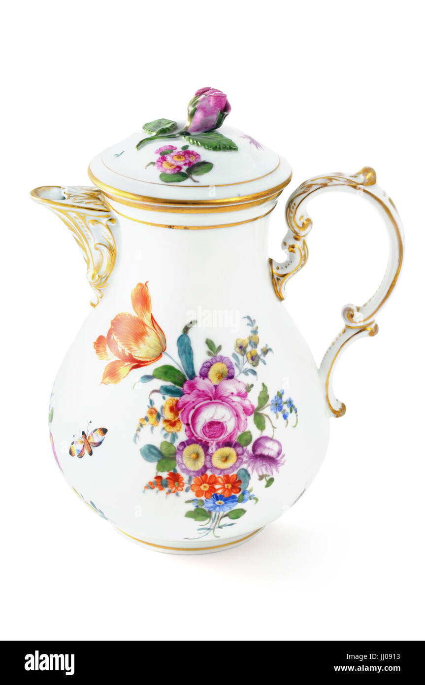 Pot de café antique du 19ème siècle (époque Biedermeier). Banque D'Images