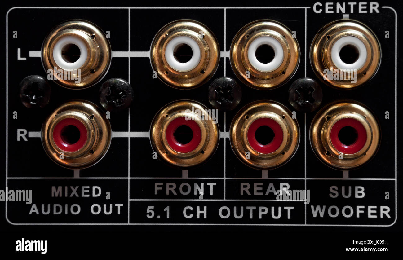 Panneau de connexion d'un lecteur dvd Banque D'Images