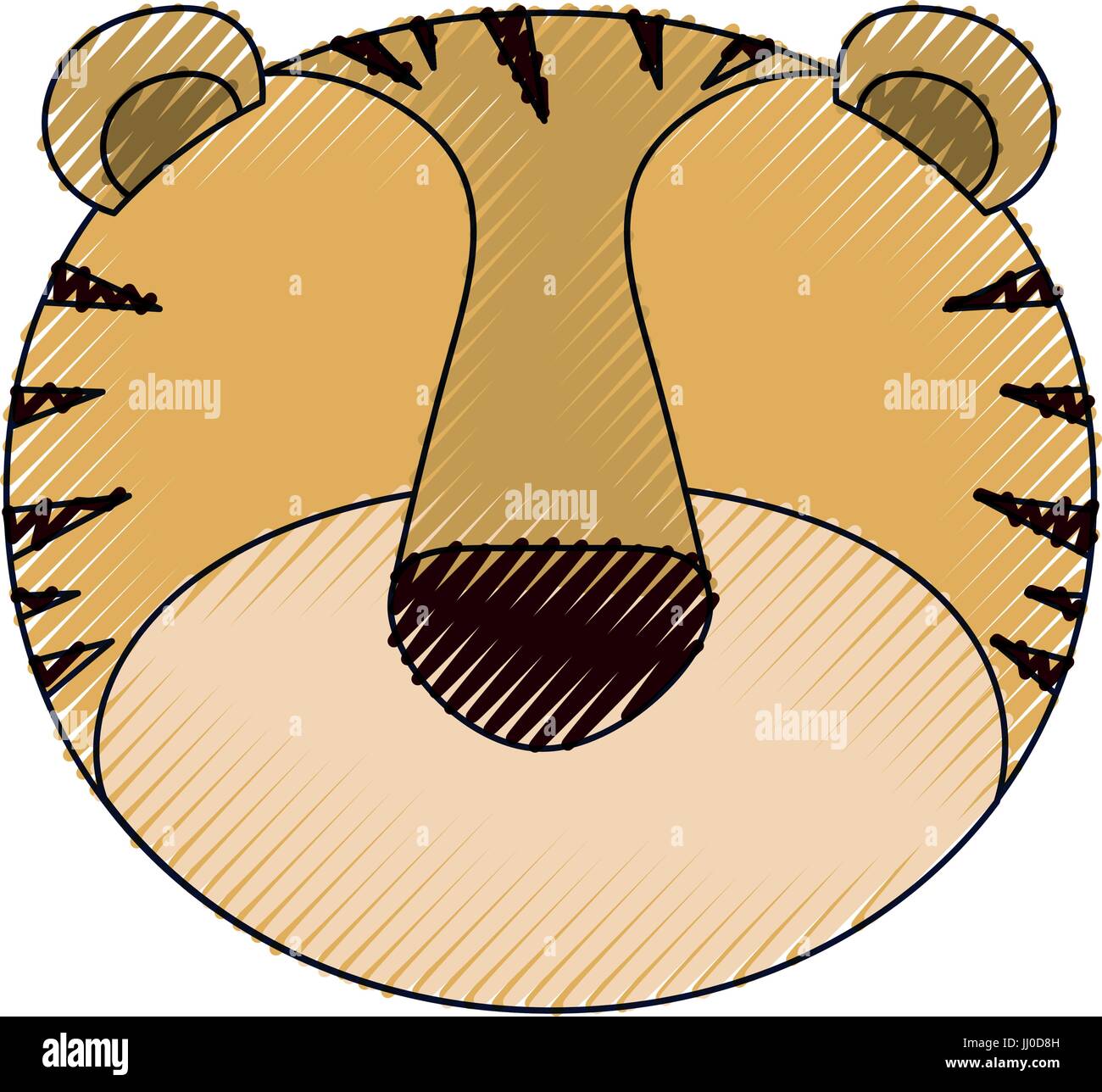 Crayon de couleur sans visage silhouette d'animal tigre Illustration de Vecteur