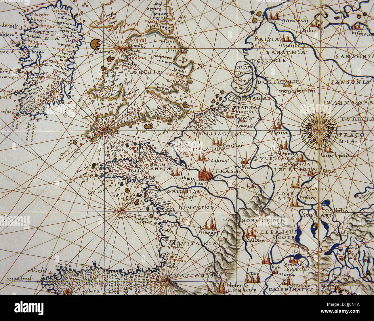 L'Europe. La carte. 15e siècle. Musée Condé. Chantilly. La France. Banque D'Images