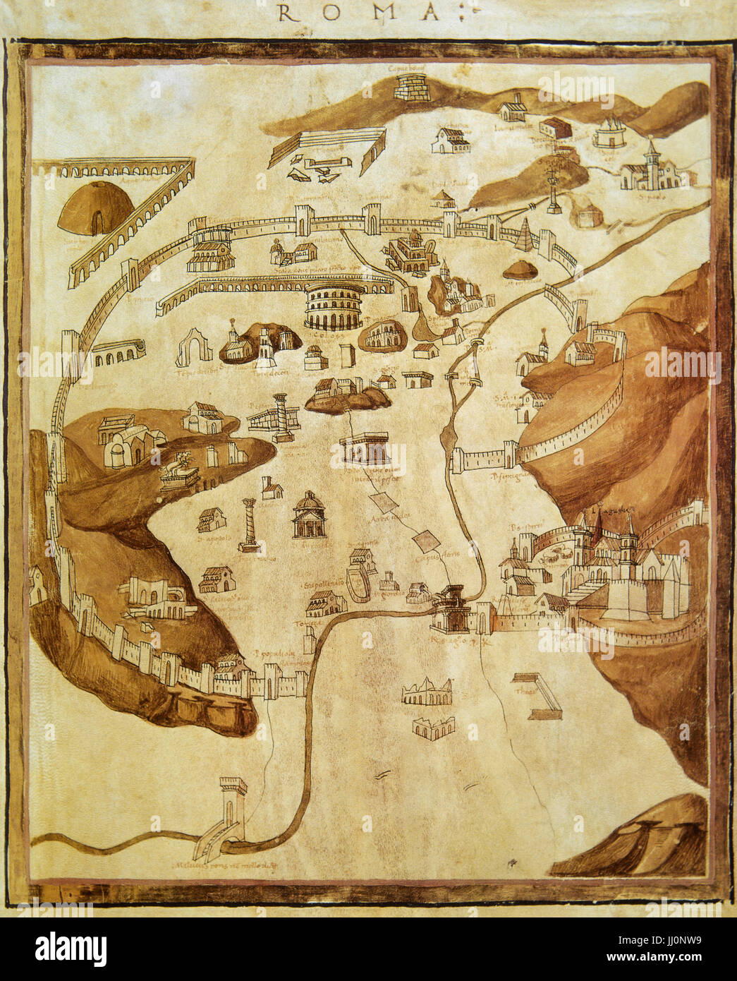 Ptolémée (100-170 AD). Greco-Egyptian astronome, géographe et astrologue. Rome. La carte, 1460. Bibliothèque du Vatican. L'Italie. Banque D'Images