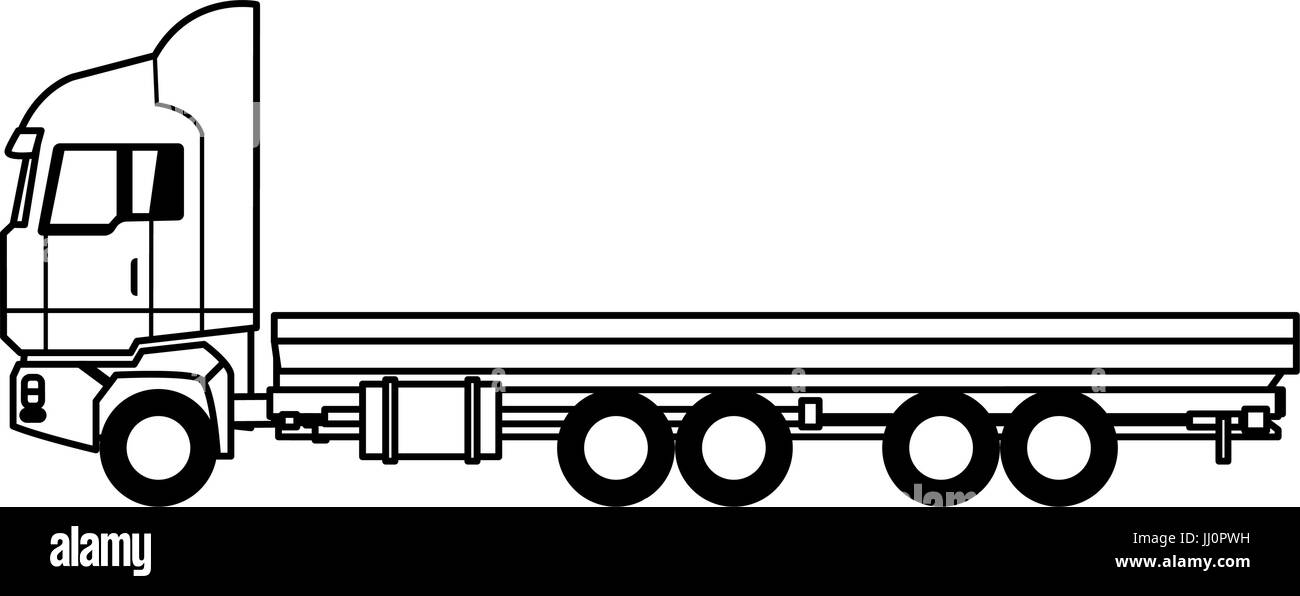 Cabine de camion remorque roues de transport motor Illustration de Vecteur