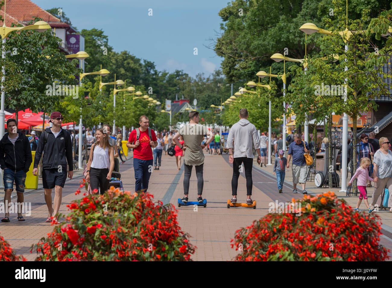 Balade au coeur de la pro-Baltic ville thermale, Palanga, Lituanie. Banque D'Images