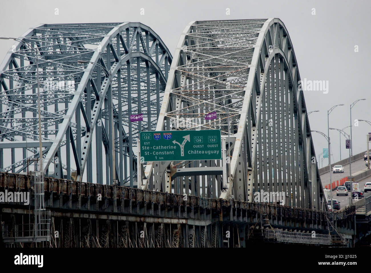 Montréal,Canada,16,juillet 2017. La superstructure du pont enjambant la Honore-Mercier Fleuve Saint-Laurent à Montréal,Québec.Credit:Mario Beauregard/Al Banque D'Images