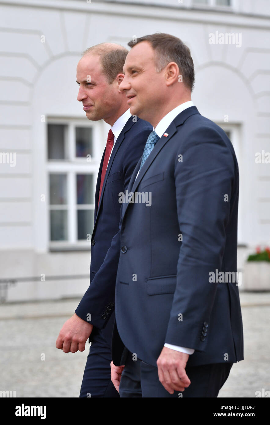Le duc de Cambridge rencontre le Président Andrzej Duda au palais présidentiel de Varsovie, Pologne, le premier jour de sa visite de cinq jours de la Pologne et l'Allemagne. Banque D'Images