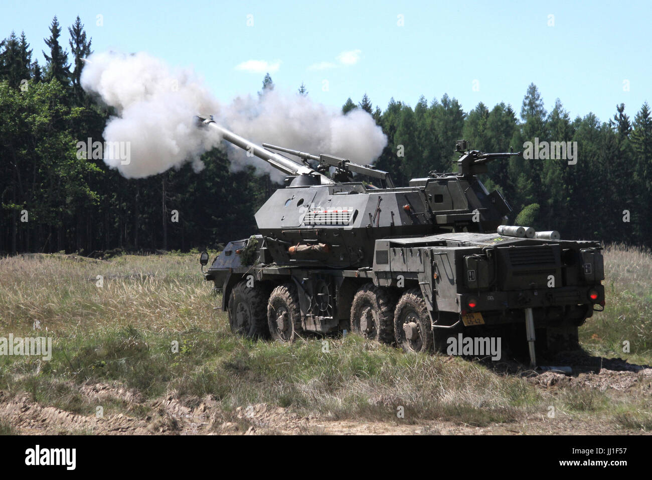 L'armée tchèque canon automoteur de 152 mm Howitzer SpGH modèle DANA 77 Banque D'Images