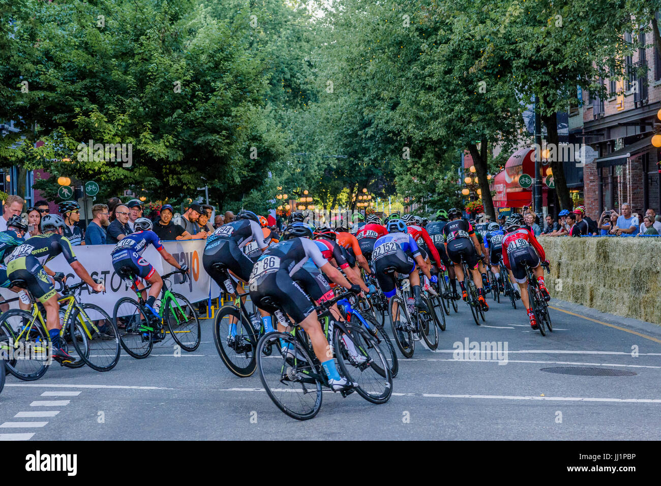 Le Global Relay Gastown Grand Prix du vélo de course. Gastown, Vancouver, Colombie-Britannique, Canada. Banque D'Images