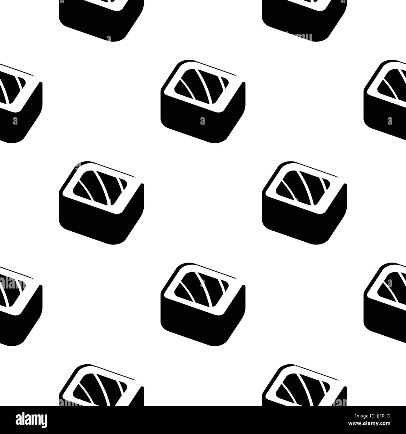Rouleaux de sushi et transparent vintage motif monochrome sur un papier d'emballage, de la nourriture japonaise vector illustration d'arrière-plan Illustration de Vecteur