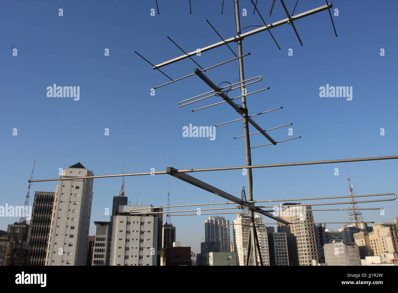 Antenne, bâtiments, São Paulo, Brésil Banque D'Images