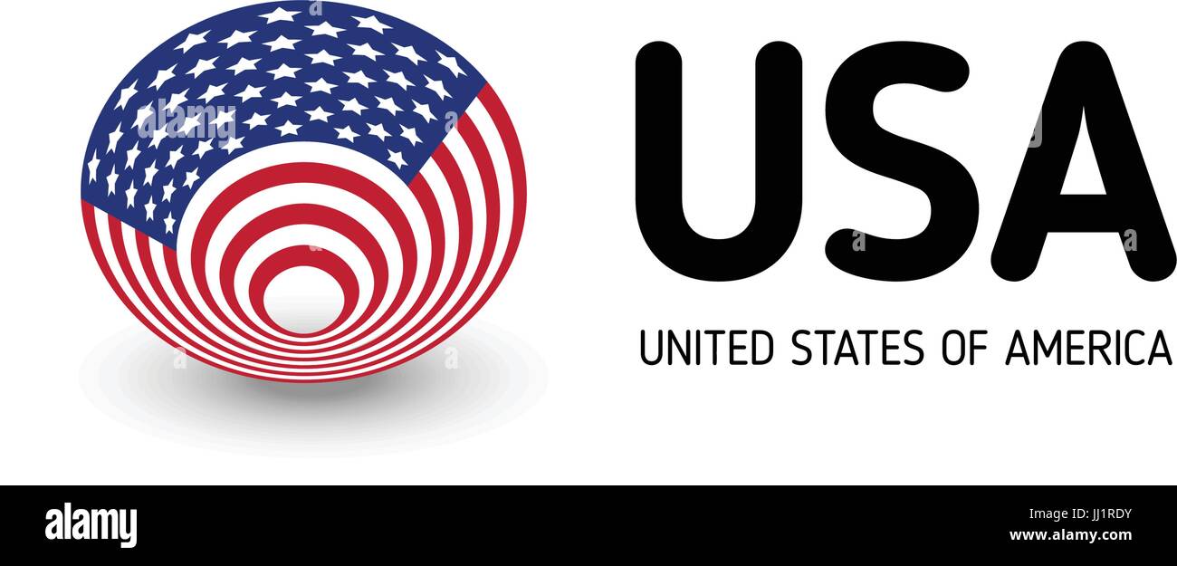 United States of America vector abstract inhabituelle circle signe. USA logo isolé sur fond blanc. Date de l'indépendance de symbole Illustration de Vecteur