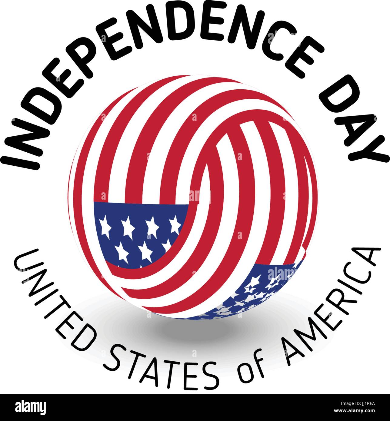 United States of America vector abstract inhabituelle circle signe. USA logo isolé sur fond blanc. Date de l'indépendance de symbole Illustration de Vecteur