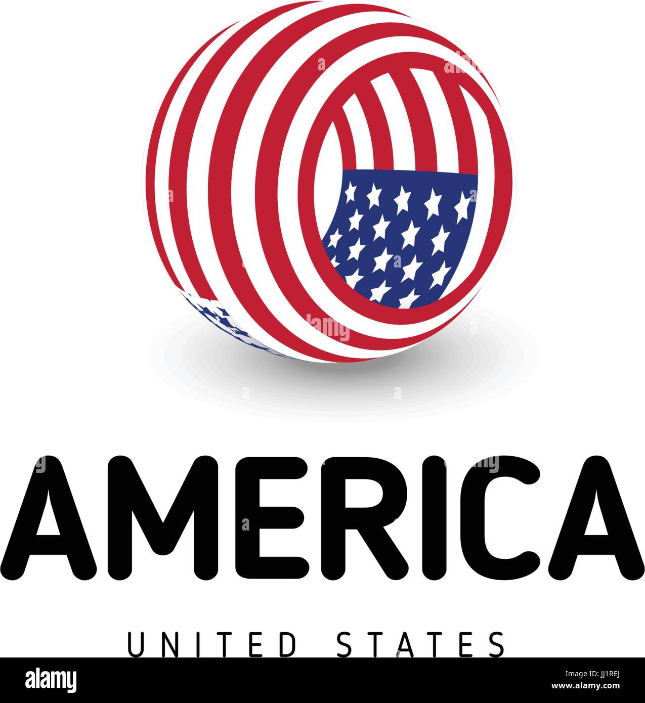 United States of America vector abstract inhabituelle circle signe. USA logo isolé sur fond blanc. Date de l'indépendance de symbole Illustration de Vecteur