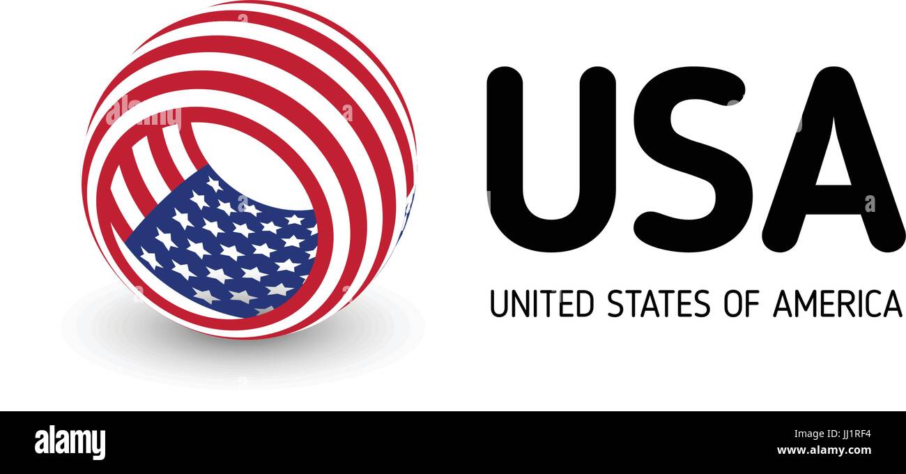 United States of America vector abstract inhabituelle circle signe. USA logo isolé sur fond blanc. Date de l'indépendance de symbole Illustration de Vecteur