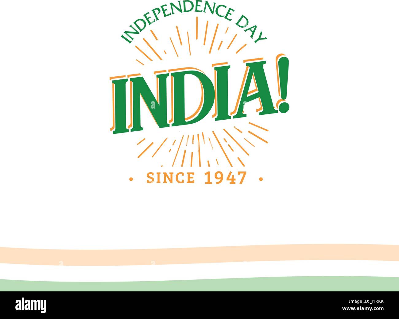 Date de l'indépendance de l'Inde de l'Empire britannique isoler signe de vector retro style logotype. Logo de l'universel pour les jours fériés dans le Rep Illustration de Vecteur