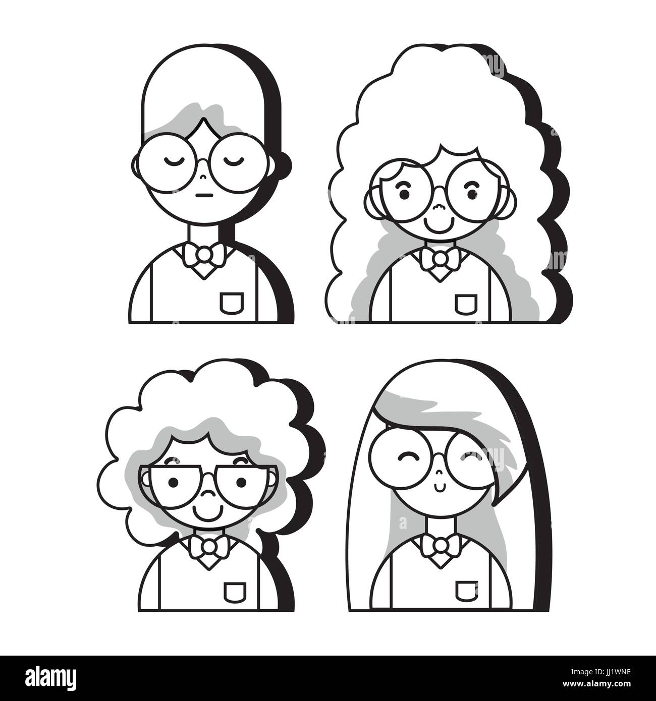 Définir les élèves l'école pour apprendre Illustration de Vecteur