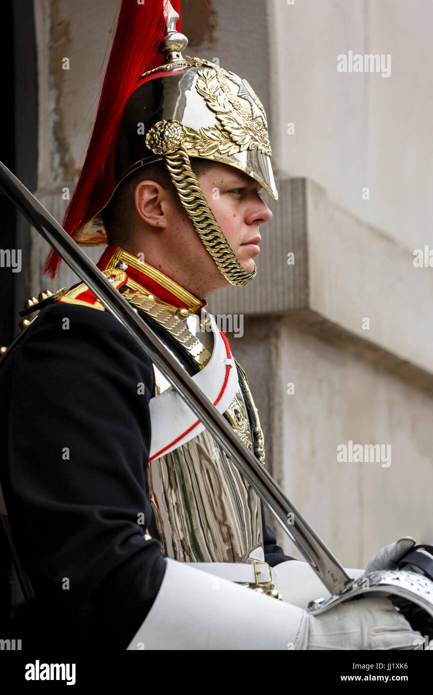 Life Guard, Household Cavalry Museum, Londres, Angleterre, Royaume-Uni Banque D'Images