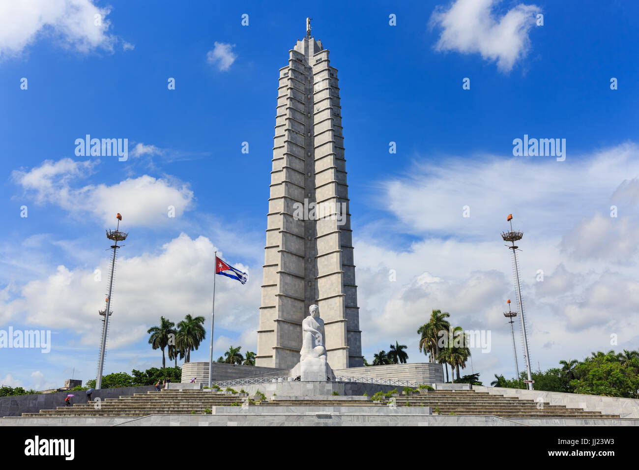 Jose Marti, monument commémoratif sur la Plaza de la Revolucion, la Révolution, La Havane, Cuba Squarre Banque D'Images