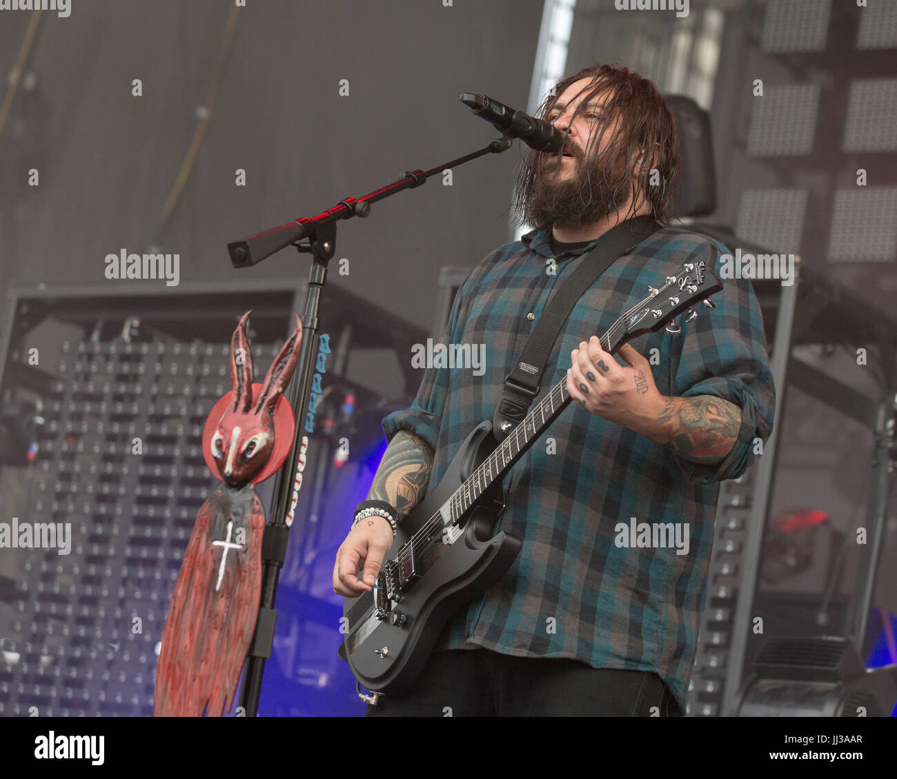 Bridgeview, Illinois, États-Unis. 15 juillet, 2017. SHAUN MORGAN de la fouine au cours de Chicago Open Air Festival de musique au Toyota Park de Bridgeview, New York Crédit : Daniel DeSlover/ZUMA/Alamy Fil Live News Banque D'Images