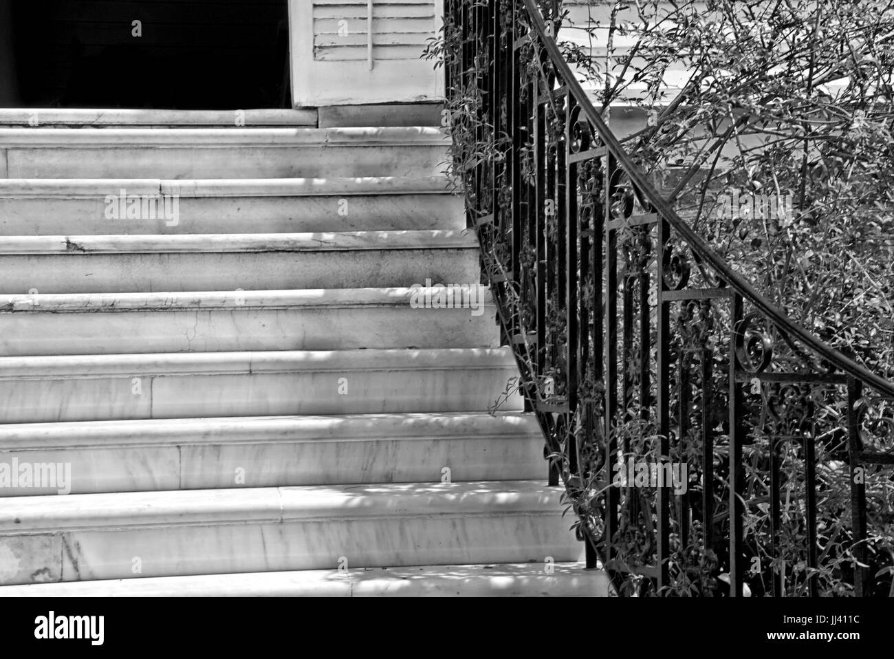 Escaliers noir et blanc Banque D'Images