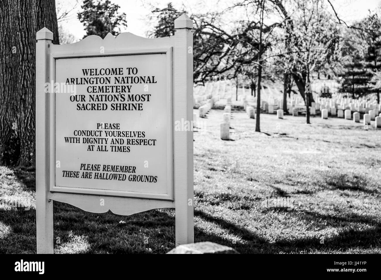 La visite du cimetière d'Arlington à Washington - Washington / DISTRICT DE COLUMBIA - 8 AVRIL 2017 Banque D'Images