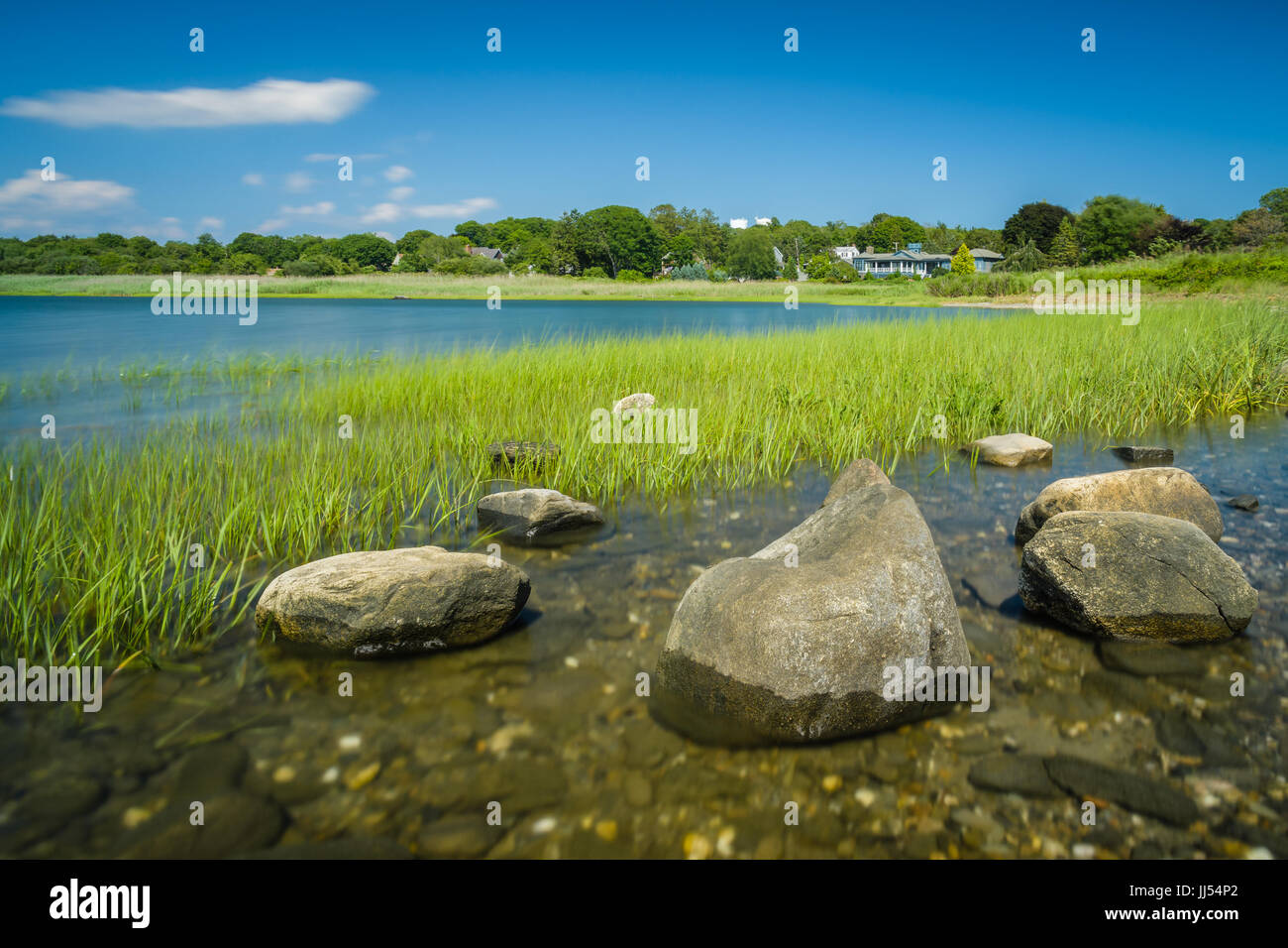 Rochers de la baie de Jamestown, Rhode Island. Banque D'Images