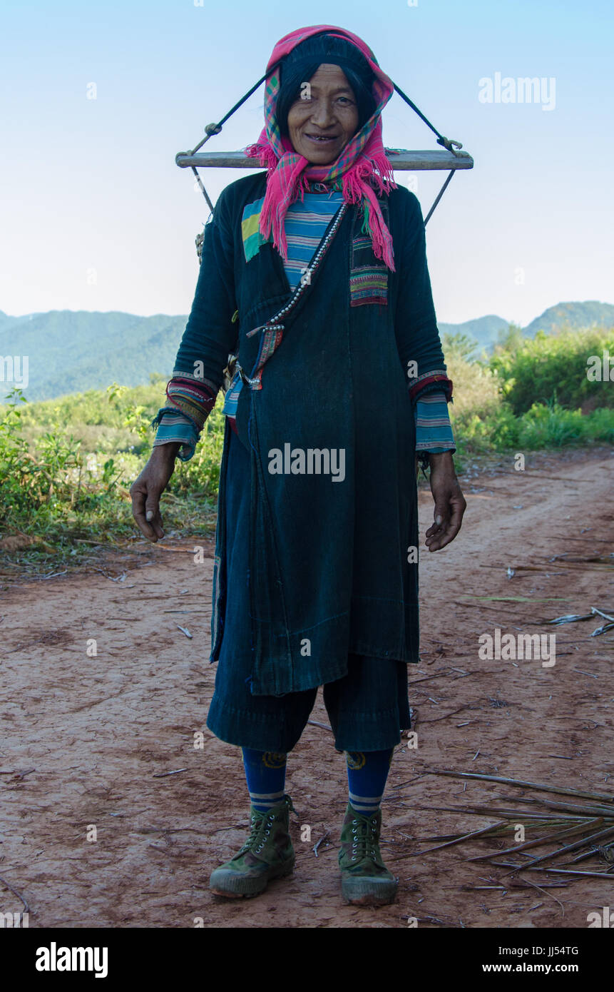 Les femmes Akha Phongsali, Laos, Banque D'Images