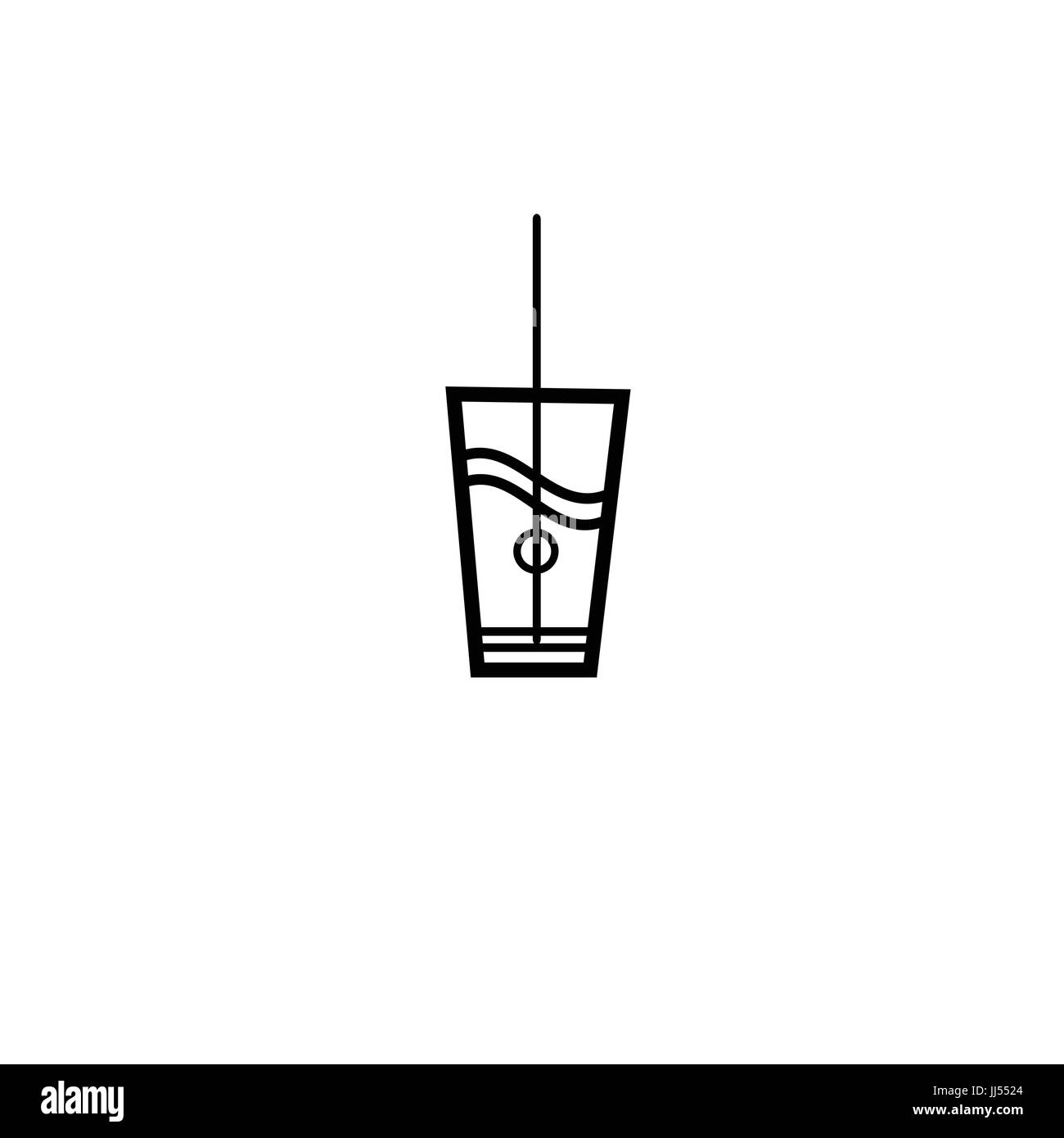 Vector signe d'un verre d'eau sur un fond blanc Illustration de Vecteur