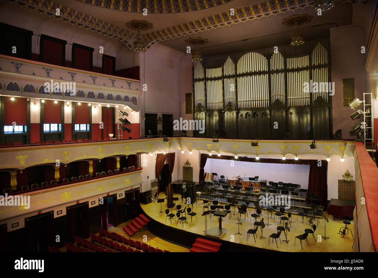 L'intérieur du Théâtre du Palais de la Culture de Targu Mures, Roumanie Banque D'Images