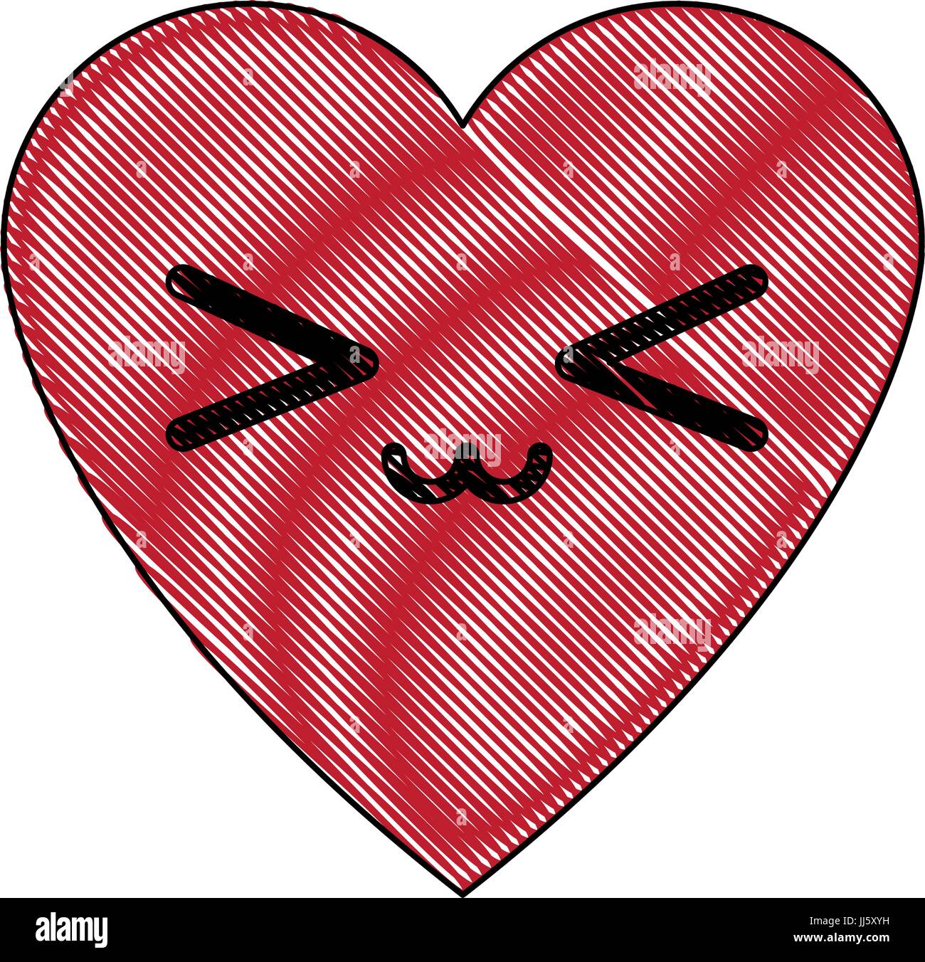 Cœur Amour Kawaii Passion Romantique Symbole Adorable Image Vectorielle Stock Alamy