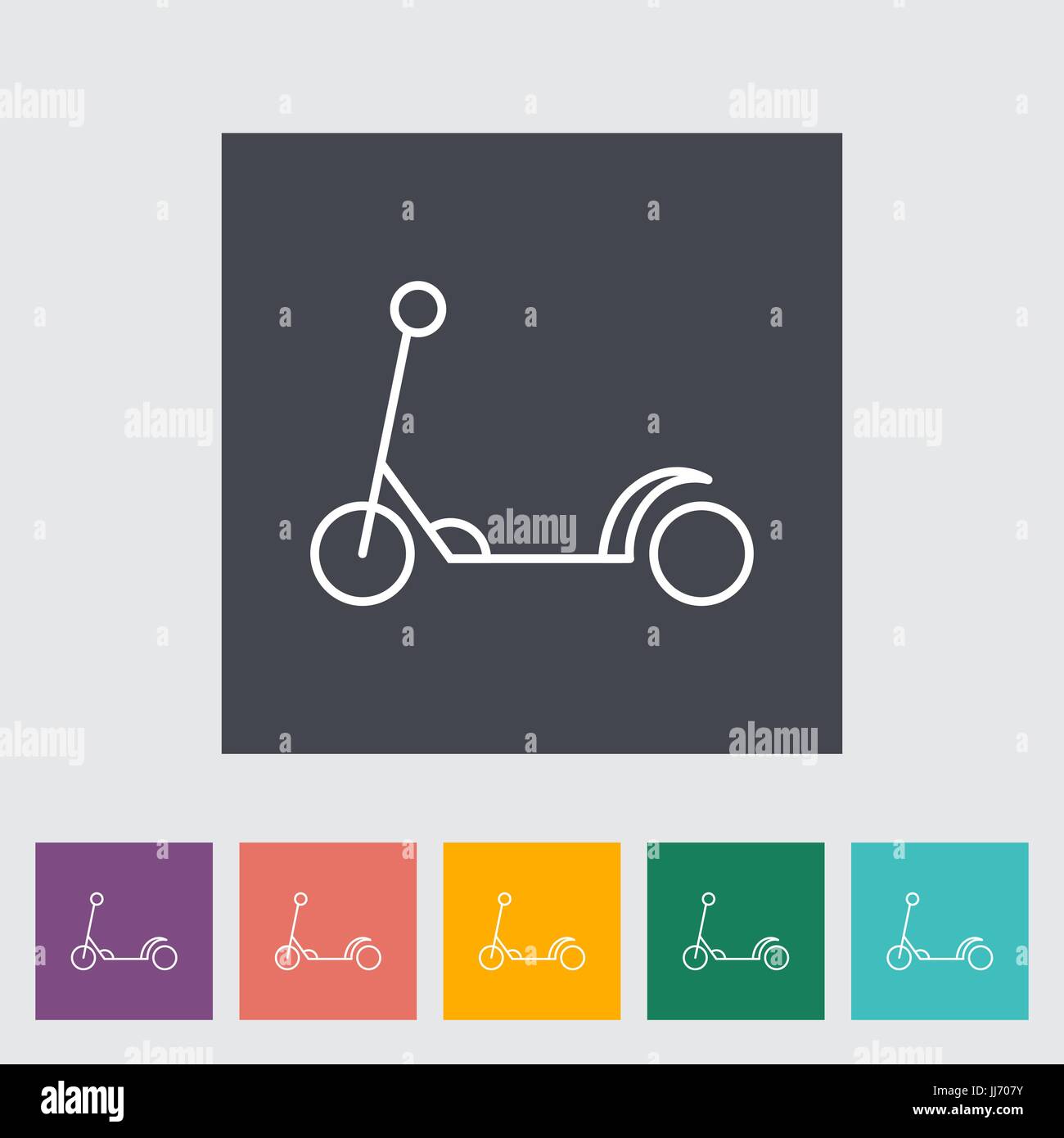 Enfant Scooter fine ligne télévision vector icon set connexes pour des applications web et mobiles. Il peut être utilisé comme - pictogramme, icône, élément infographique. Vector Illustration de Vecteur