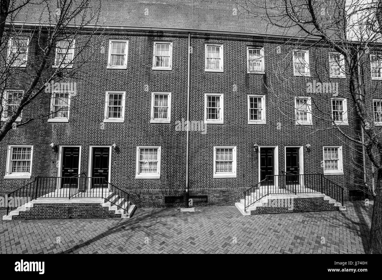 Beaux bâtiments de brique dans le quartier historique de Philadelphie - Pennsylvanie Philadelphie / - 6 AVRIL 2017 Banque D'Images