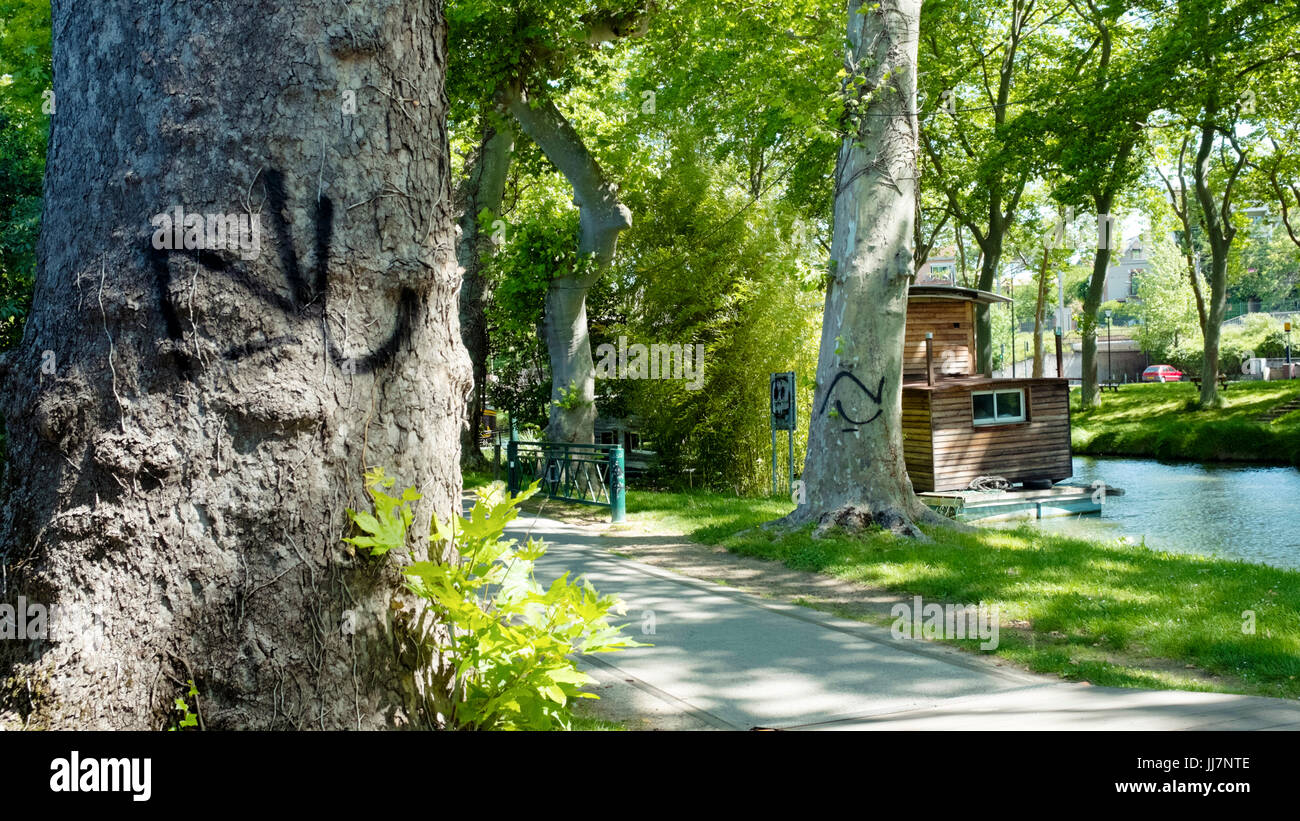 Canal du Midi à Toulouse, France Banque D'Images