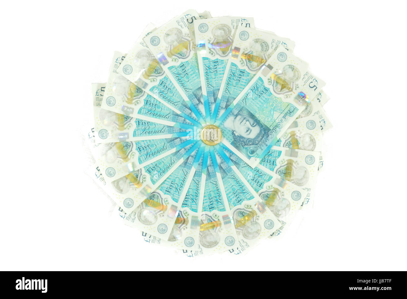 La nouvelle devise du Royaume-Uni - Le polymère 5 lb (£5) remarque avec plus counterfitters propose des mesures contre d''Wi Banque D'Images