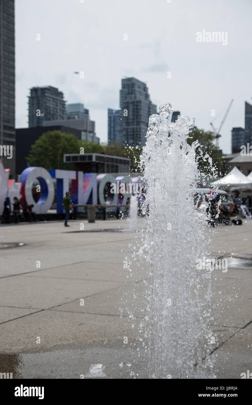 Signe de Toronto - fontaine à eau Banque D'Images