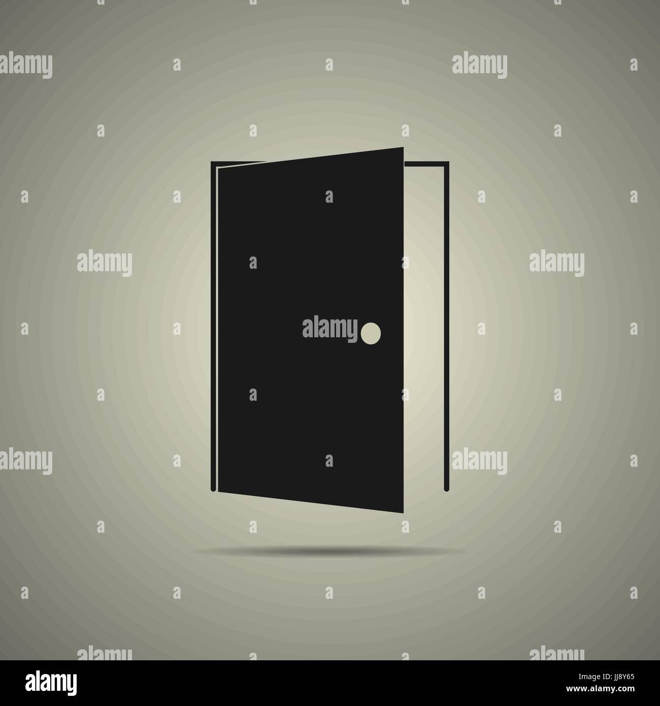 L'icône porte dans l'appartement de style noir et blanc, isolé Illustration de Vecteur L'icône porte dans l'appartement de style noir et blanc, isolé Illustration de Vecteur