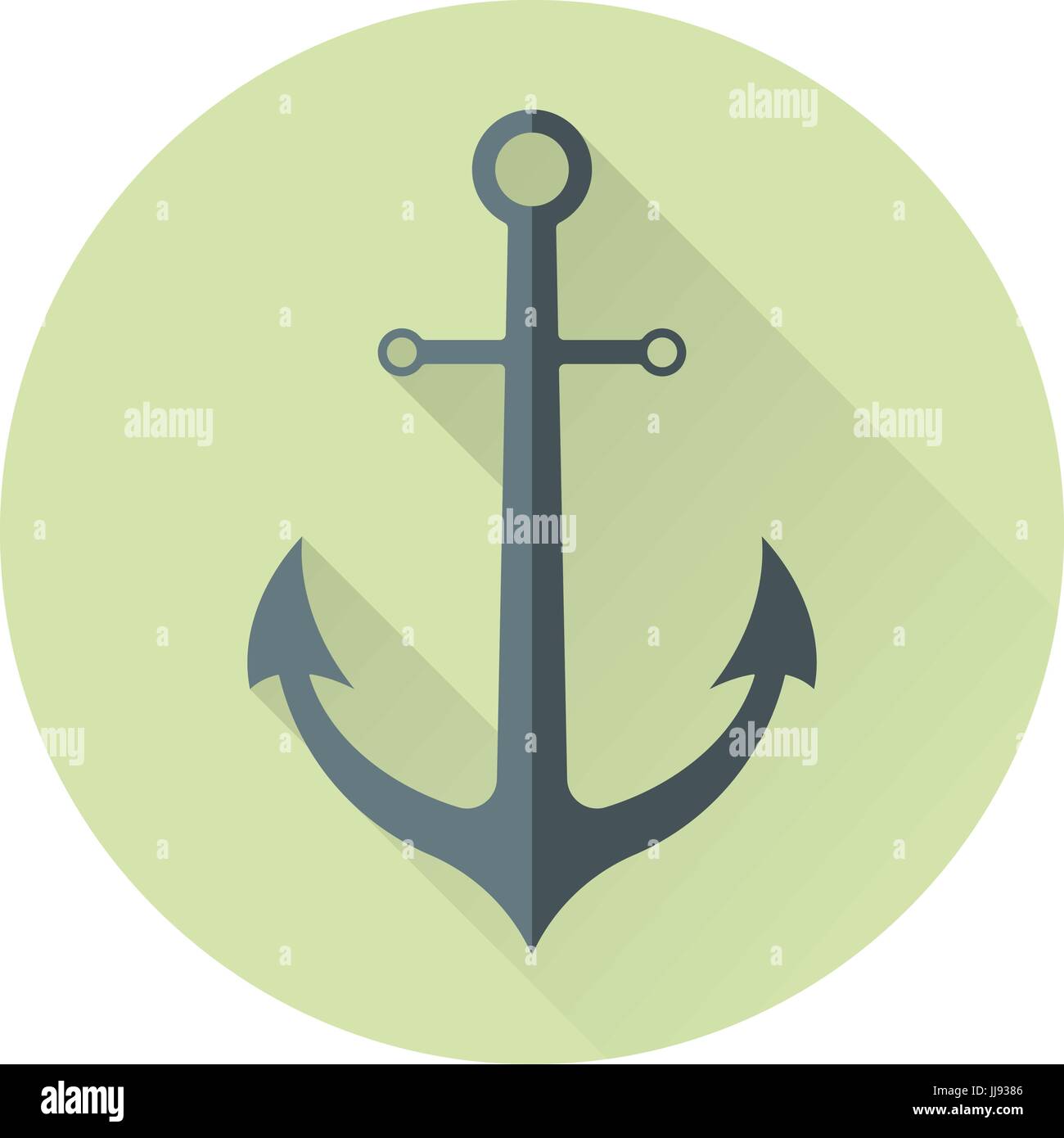 Anchor isolé sur blanc. Faite de métal, l'appareil utilisé pour connecter un navire à lit de corps de métier de l'eau pour empêcher la dérive due au vent ou courant. Illustration de Vecteur