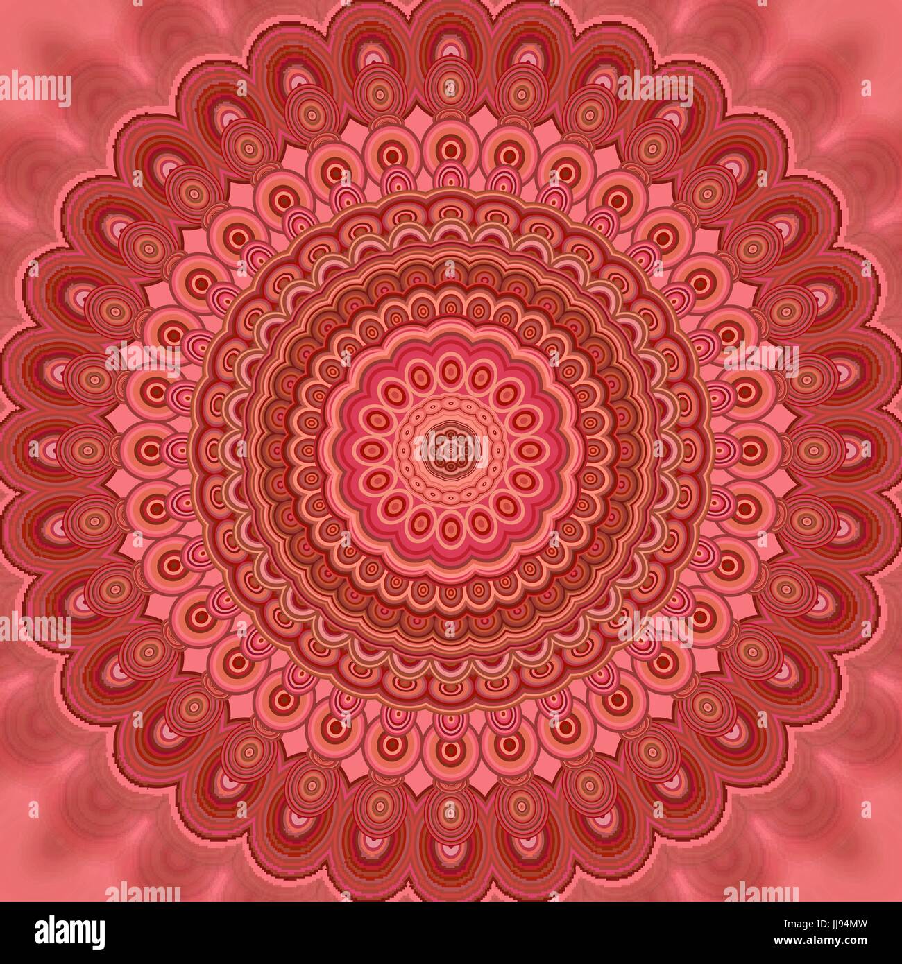 Résumé fond fractal mandala bohème - round vector pattern design symétrique de formes ovales concentriques Illustration de Vecteur