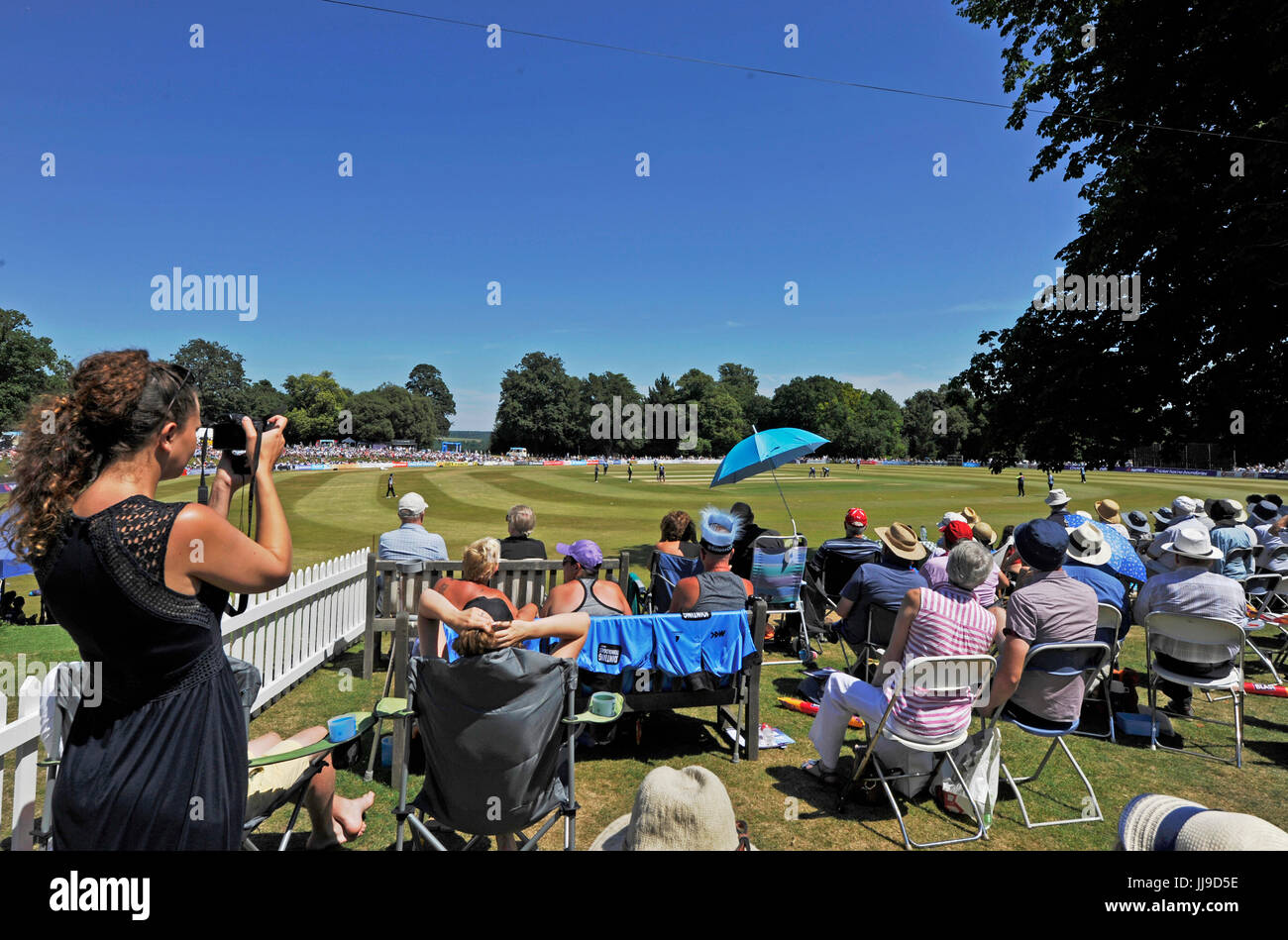 Sussex Sharks v Glamorgan dans la NatWest T20 match blast au château d'Arundel la masse dans le West Sussex UK Dimanche 9 juillet 2017 Banque D'Images