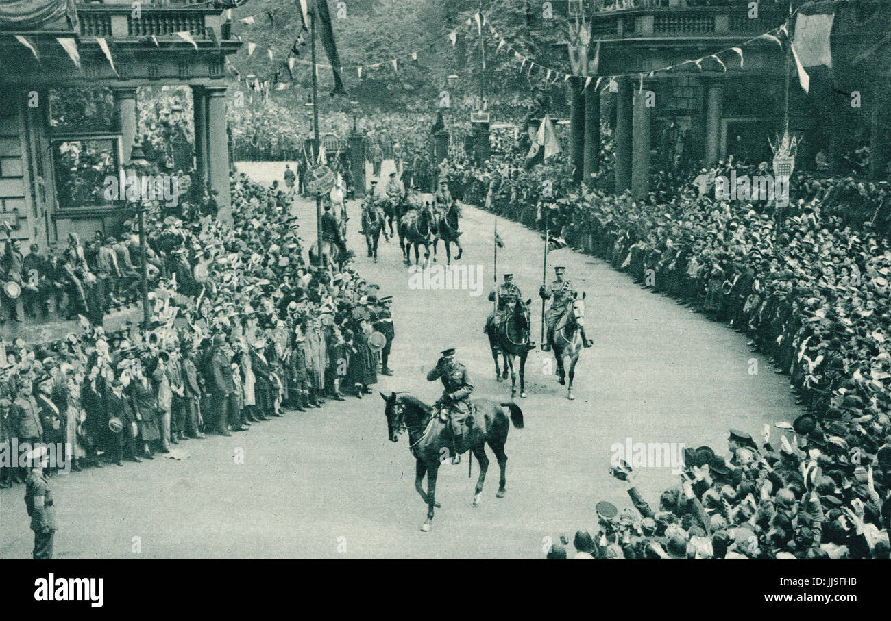La revue de la Victoire, Sir Douglas Haig à cheval, le 19 juillet 1919, Banque D'Images
